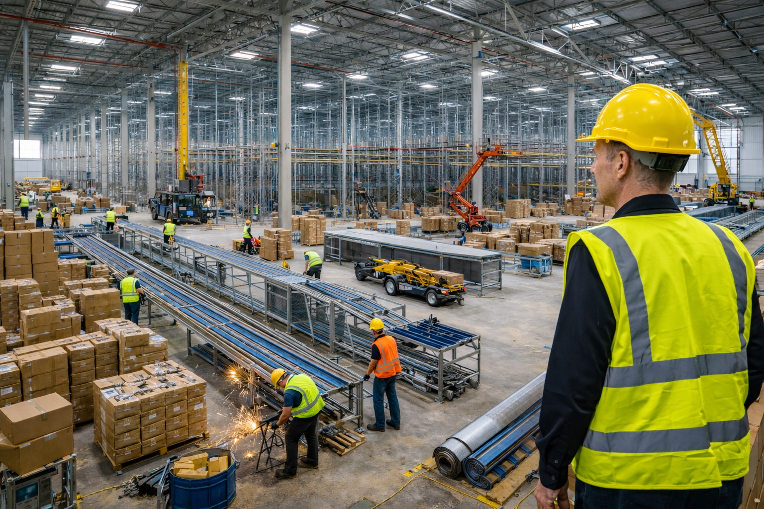 E-handelslager under konstruktion